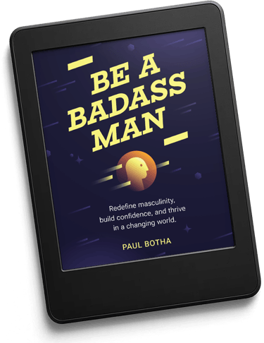 Be a Badass Man eBook mockup on Kindle device