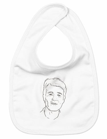 bavoir bio personnalisés avec portrait simple