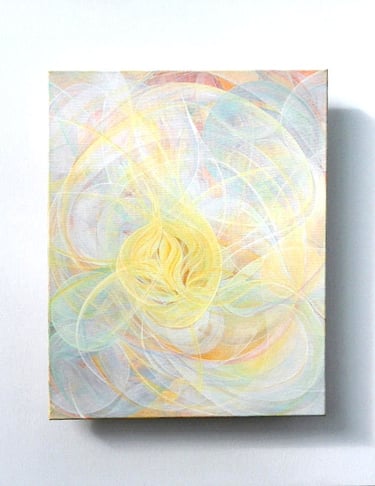 Heart of Gold, a painting with a pastel background.