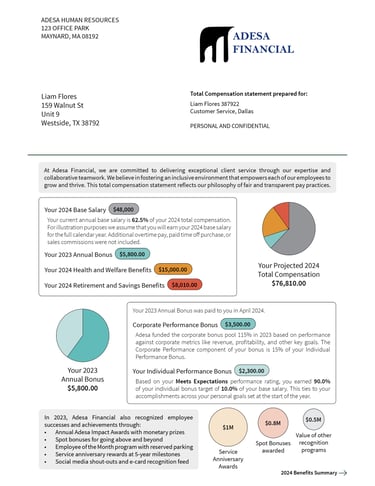 total compensation statement - page 1
