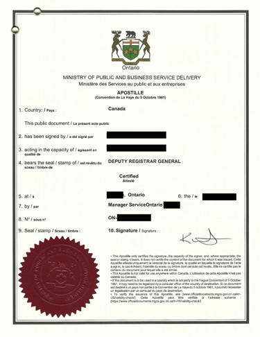 an apostille certificate for notary