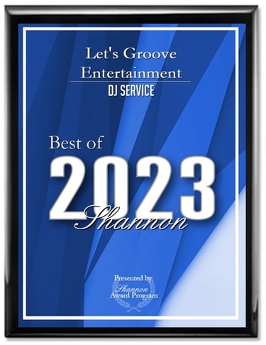 Best DJ service Award Let's Groove Entertainment for weddings and av tech services