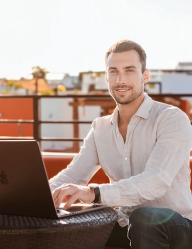 A professional headshot of Matt Jensen, the founder of ExcelKits, smiling in a white buttoned shirt 