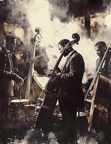 musicos de jazz en el tienda artecaminodevida de Eva Mas