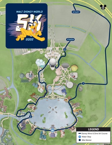 2022 runDisney Walt Disney World Marathon Weekend 5K Course Map