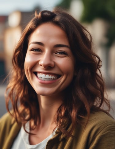 a woman with a brown shirt and a brown shirt