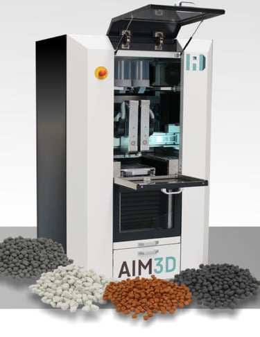 Stampante AIM3D pellet multimateriale