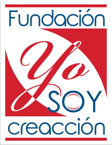 Official logo for Fundación Yo Soy Creacción featuring red and blue typography.