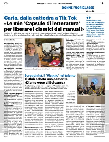 Il Resto del Carlino - Carla, dalla cattedra a Tik Tok.