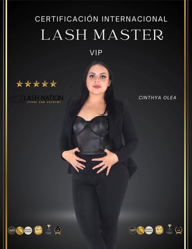 Certificación Internacional Lash Master VIP para Cinthya Olea por parte de Lash Nation 