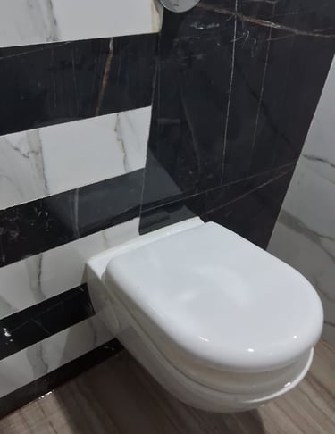 A bathroom with a western toilet