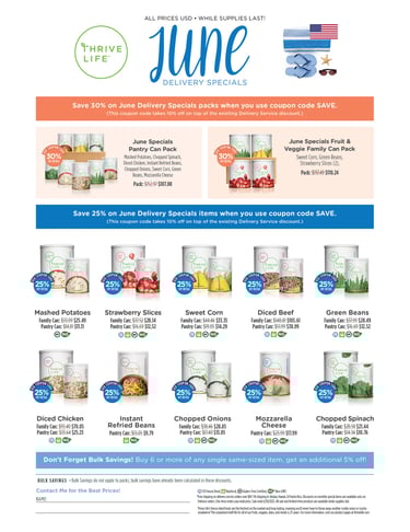 Thrive Life June Special with Prices and Discounts