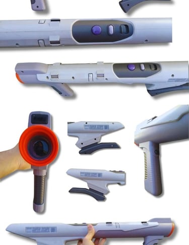 Bazuca Super Scope 6’ que funciona por sensores infravermelhos e vem acompanhada de um cartucho com