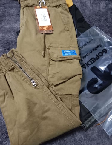 a pair of pants with a tag on it