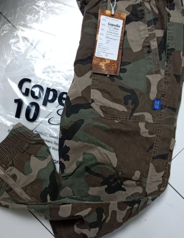 a pair of pants with a tag on it