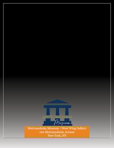 Back cover for Art Talk catalog for the Metromoheim Museum. The page features the museum's logo and address.