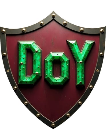 Disciples of Yahawashi shield with DoY letters on it. 