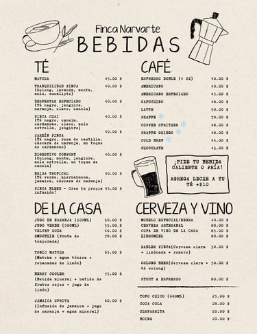 Smoothies naturales y café artesanal en cafetería Finca Narvarte, CDMX