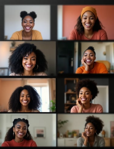 image of conference call of African American women