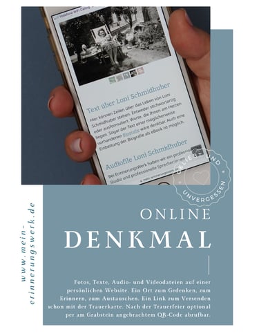 Online Denkmal. Digitale Gedenkseite. Grabredner Frankfurt.