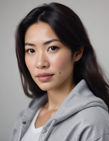 Foto de mulher cabelos pretos de 38 anos