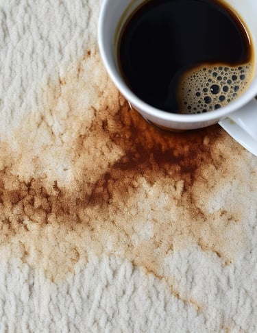 coffee stain on white carpet