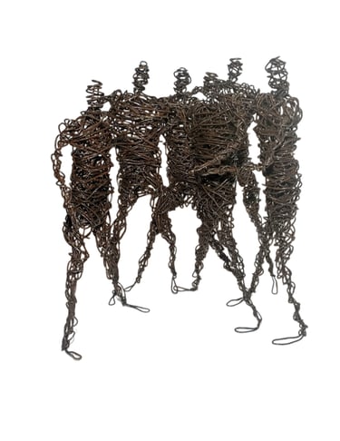 Les amis - sculpture fil de fer recuit Wilfrid Bricourt