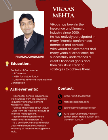 professional profile of Vikas Mehta, financial consultant!