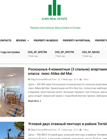 a website page with a picture of a house for sale