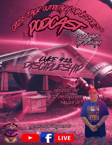 Pastor Mark's Podcast Flyer representing his past life