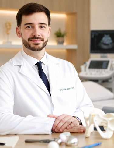 Dr Gabriel Benevides em seu consultório particular em Moema