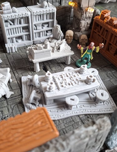 Un magicin étudit la magie dans son laboratoire de recherche