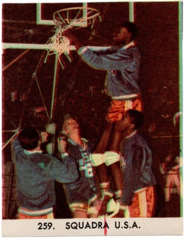 1960 Casa Editrice Filalbo Basketball Card #259 Squadra U.S.A. 1964 Team USA Olympic Basketball Team