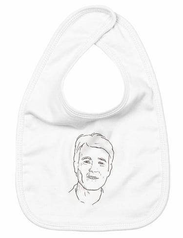 bavoir bio personnalisés avec portrait simple