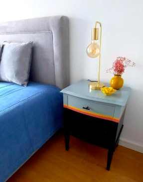 AFTER: Modern Upcycled Colourful Bedside Table