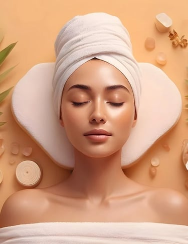 a woman with a towel wrapped in a towel