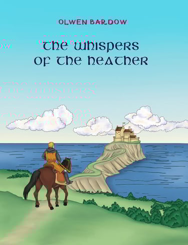 cover of a book showing a horseman looking at a castle on a long peninsula