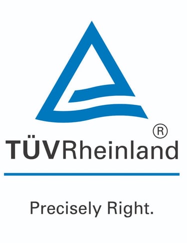 TüV Rheinland logo, blue triangle