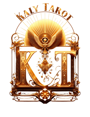 a golden k logo with a gold sunflower