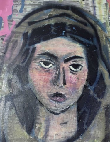 a painting of a woman