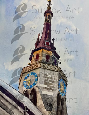 aquarell-tuebingen-stiftskirche-surkow-art-paul-surkow