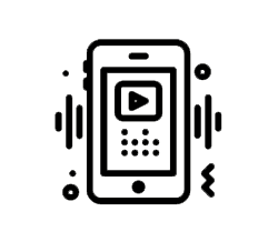 dibujo de celular con icono de youtube