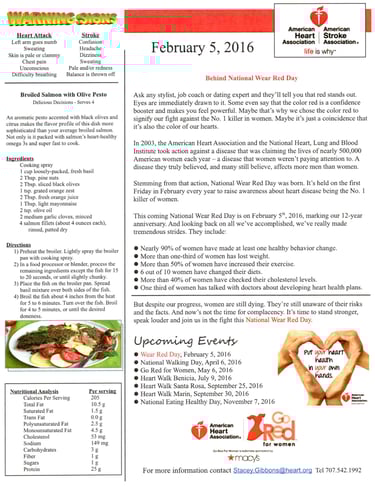 Februrary 5th 2016 - American Heart Association Newsletter