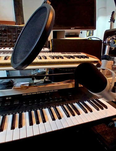 vue sur claviers du studio rosebirdstudio