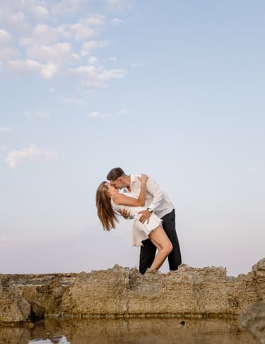 couples photoshoot in Malta with natural light at Qawra seaside