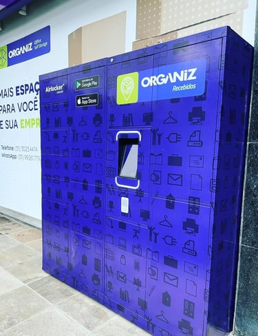 Armário airlocker azul duplo auxiliar empresa condominio locker armario inteligente entrega