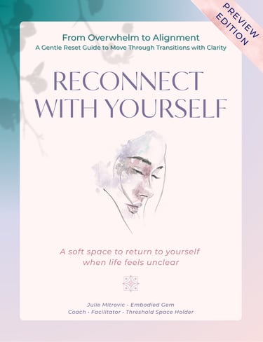the soft color covert of the workbook Reconnect With Yourself A Gentle Reset Guide for transitions
