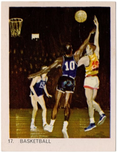 1964 Heinz Veb Eggs Olympic Games No 17 Basketball Card from Australia