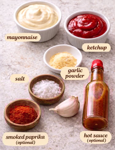 ingredients for mayo ketchup