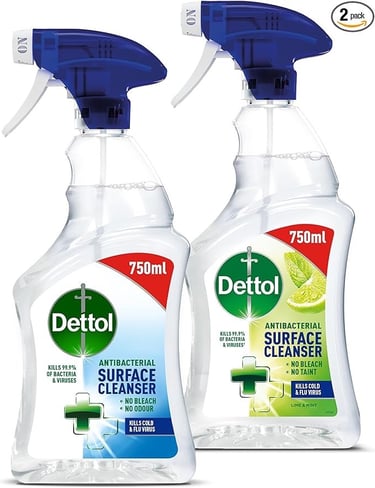 a pair of detritfying detritfying spray bottles